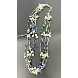 Lenox‎ Faux Pearl cluster necklace 16"